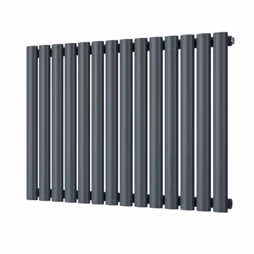 UK Radiators Omeara Anthracite Elliptical Tube Horizontal Designer Radiator, W: 81.2 cm, H: 60 cm – 2