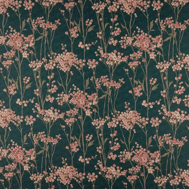 Ashley Wilde Hawthorn Fabric in Petrol and Green