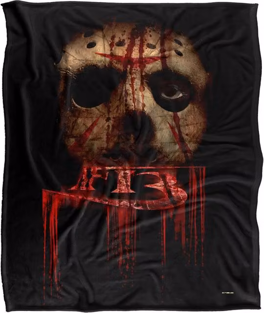 LOGOVISION Friday the 13th Super Soft Fleece Throw Blanket, Multicolour and White, W/D/H: 152 x 127 cm – 5