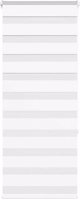 Berkfield Home White Polyester Zebra Day and Night Blind, W: 55 cm, H: 150 cm