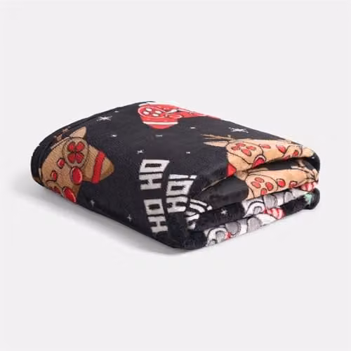 OHS Christmas Gaming Fleece Throw Blanket, Black, W/D/H: 120 x 150 cm – 1