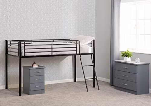 Seconique Kora Black Metal Mid Sleeper Single Bed Frame, W/D/H: 90 x 190 x 130 cm – 2