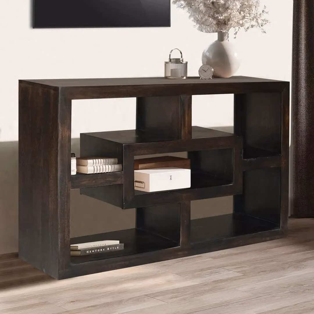 Jaipur Furniture Ltd Yoga Straight TV Unit in Brown Mango Wood, W110 x D40 x H70 cm – 4