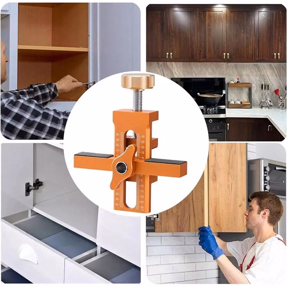 Nordara 2-in-1 Adjustable Cabinet Door Installation Mounting Tool Jig in Orange – 2