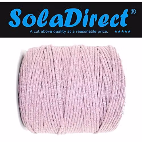 SolaDirect Premium Lavender Macrame Cord, 3 mm Thick Natural Cotton Thread Yarn, 200 m – 2