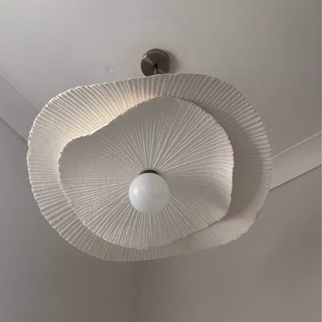 CGC Tallulah Large Paper Wave Easy Fit Lampshade in White, Diameter: 45 cm
