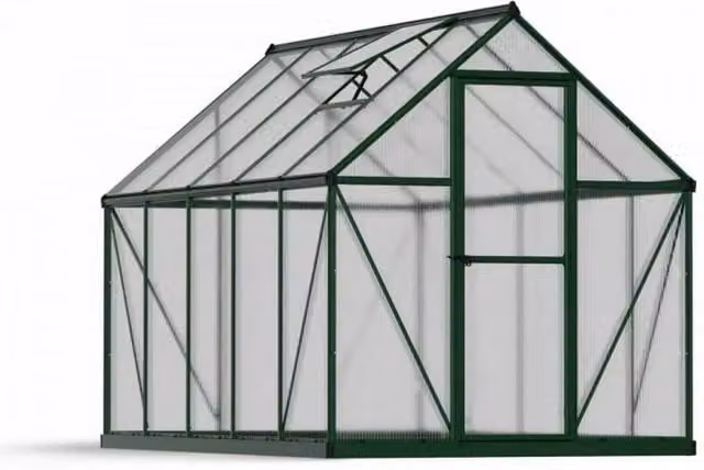 Palram Mythos Polycarbonate Greenhouse, Green, L306 x W185 x H208 cm