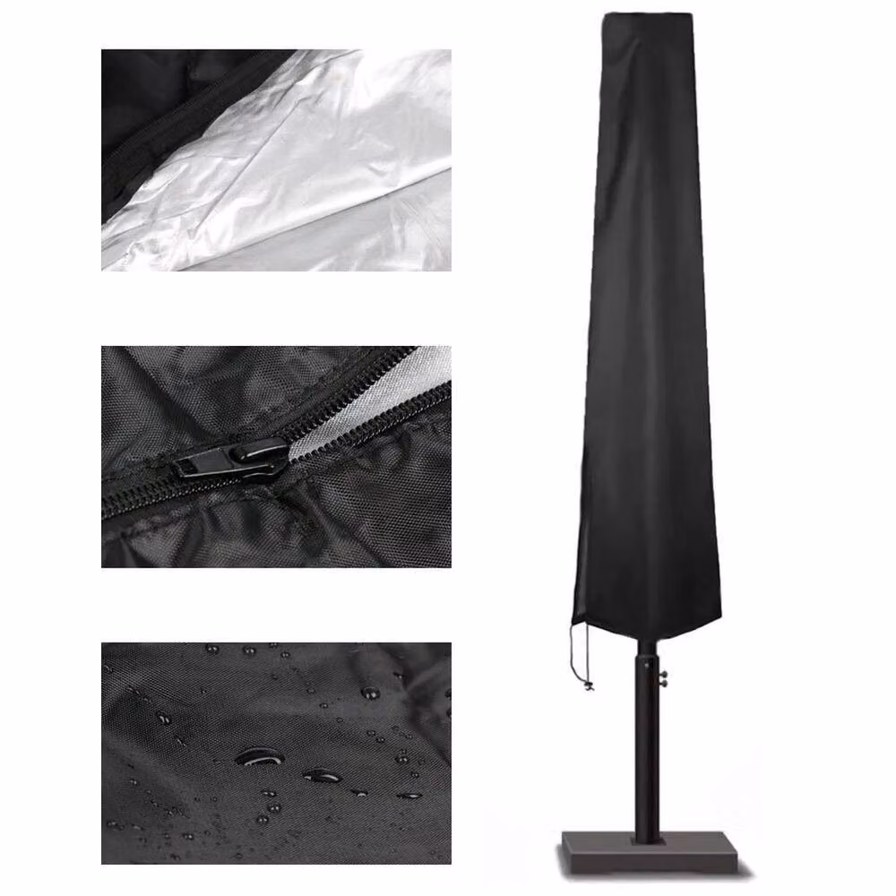 EONLION Heavy Duty Garden Parasol Cover in Black, Oxford Cloth Polyester, H 190 cm x W 100 cm x D 50 cm – 4