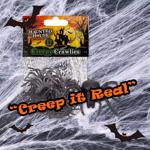 VFM e-Store Halloween Creepy Crawlies Spiders Party Pack in Black – 5
