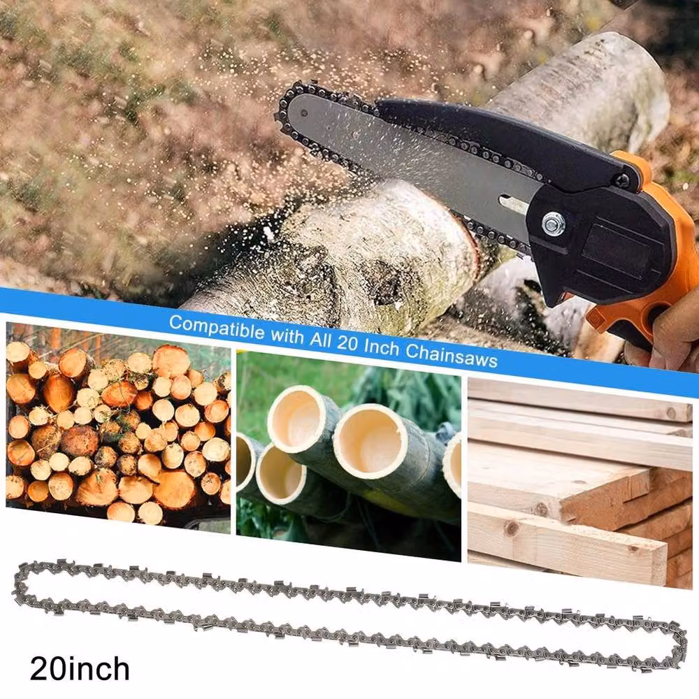 SPETLEK 20 Inch 3/8" LP Chainsaw Saw Chain Parts, 76DL, 0.058, 4 Pack, Silver – 4