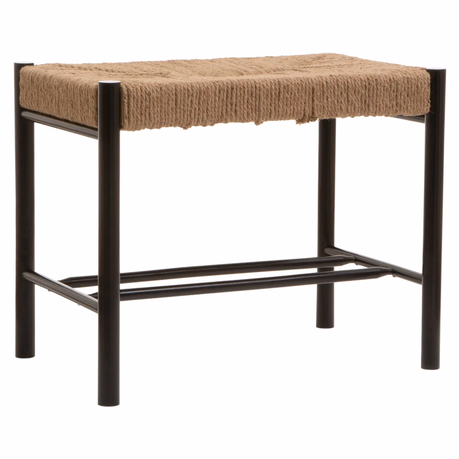 Orsina Bandar Small Bench with Black Beech Wood and Natural Hemp Rope – 5
