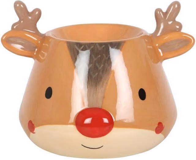 Something Different Brown Ceramic Reindeer Christmas Oil Burner