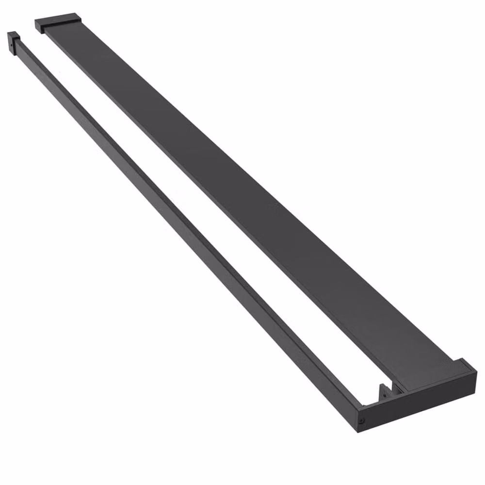 Berkfield Home Wall-Mounted Aluminium Shower Shelf in Matt Black, Width: 118 cm – 2