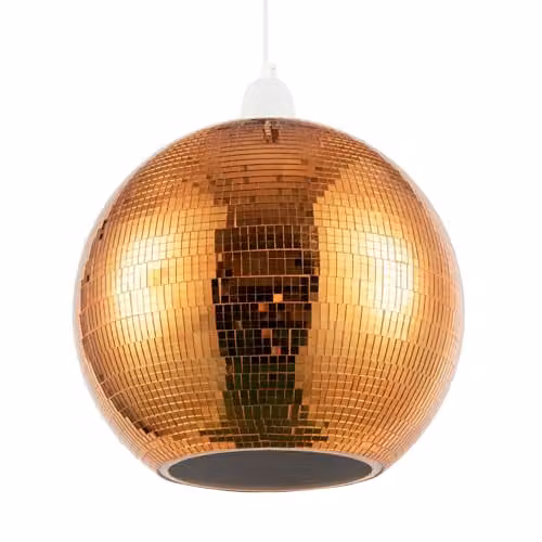 Happy Homewares Orange Disco Mosaic Ball Pendant Shade, Diameter: 25 cm – 1
