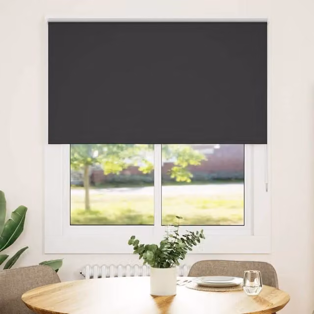 Berkfield Home Blackout Roller Blind, Black Polyester, W: 135 cm, H: 150 cm