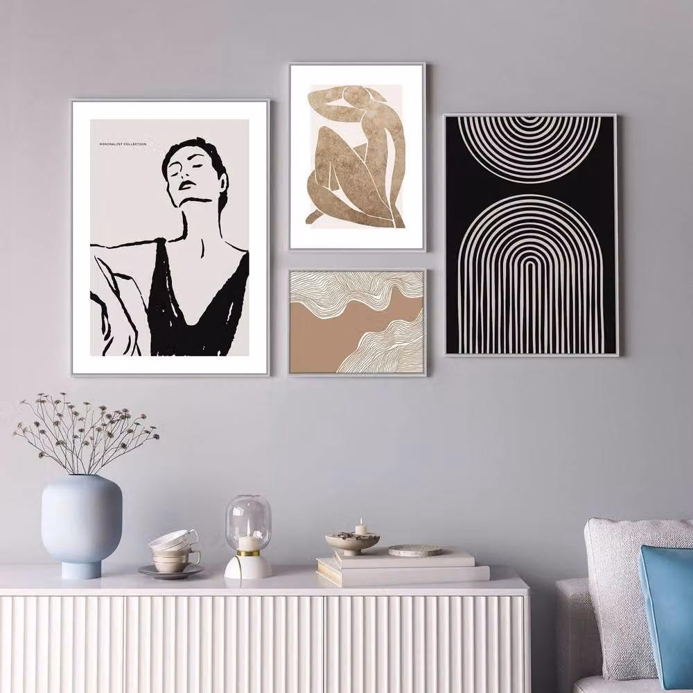 Nielsen Design Super 8 Aluminium Picture Frame in Silver with Modern Abstract Geometric Art Print, W/H: 50 x 70 cm – 4