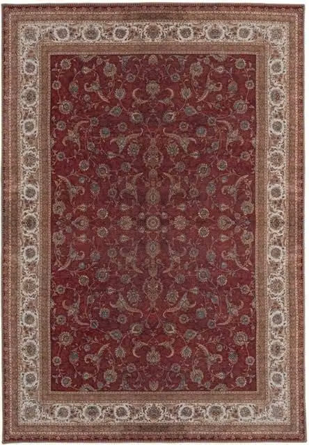 Kukoon Red Oriental Distressed Washable and Non Slip Area Rug W: 80 cm, L: 300 cm – 1