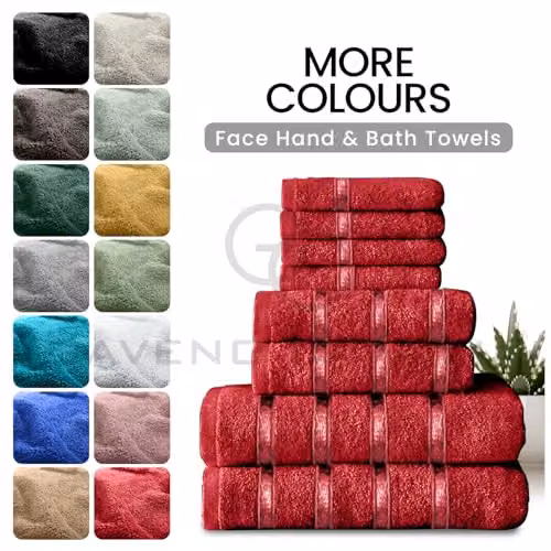Gaveno Cavailia 8 Piece Red Cotton Towel Bale Set, 450 GSM Quick Dry Absorbent Towels – 6