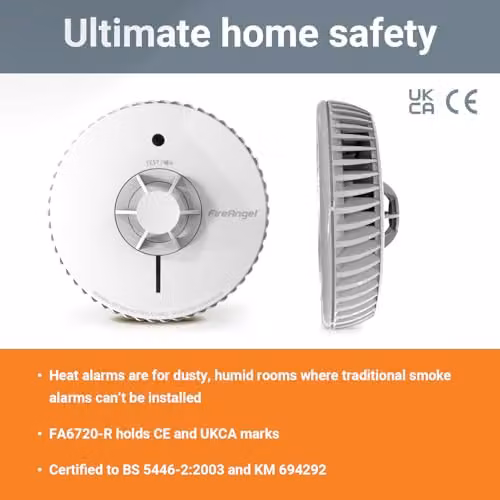 FireAngel FA6720-R White Heat Alarm for Kitchen with 10-Year Battery – 3