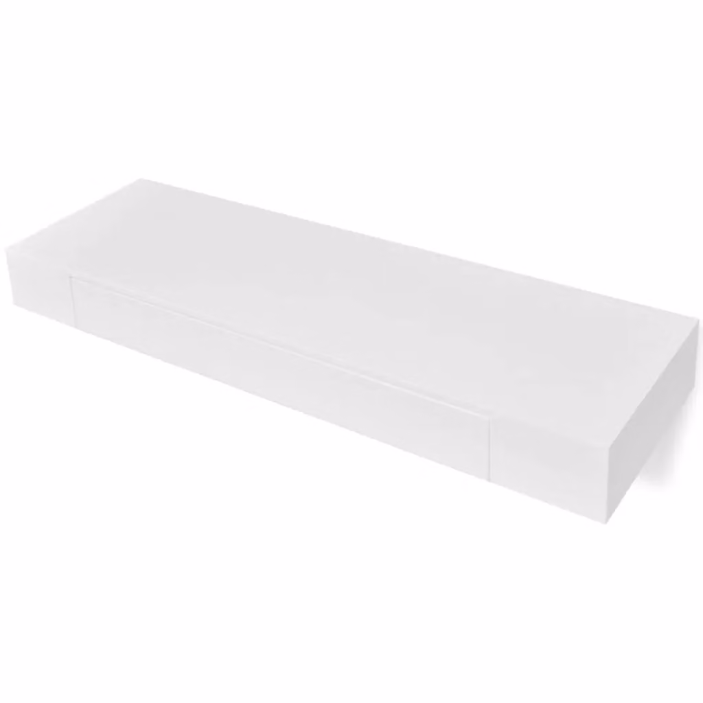 Berkfield Home Floating Wall Shelves with Drawers, 2 Piece Set, White, 80 cm – 2