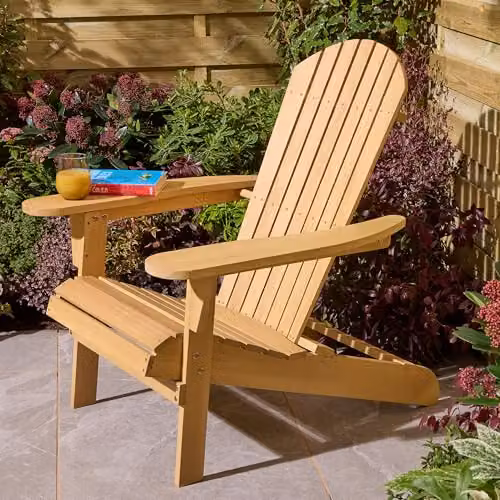 Rowlinson Sandown Fixed Adirondack Chair in Brown Treated Hardwood, W77 x D89 x H93.5 cm – 1
