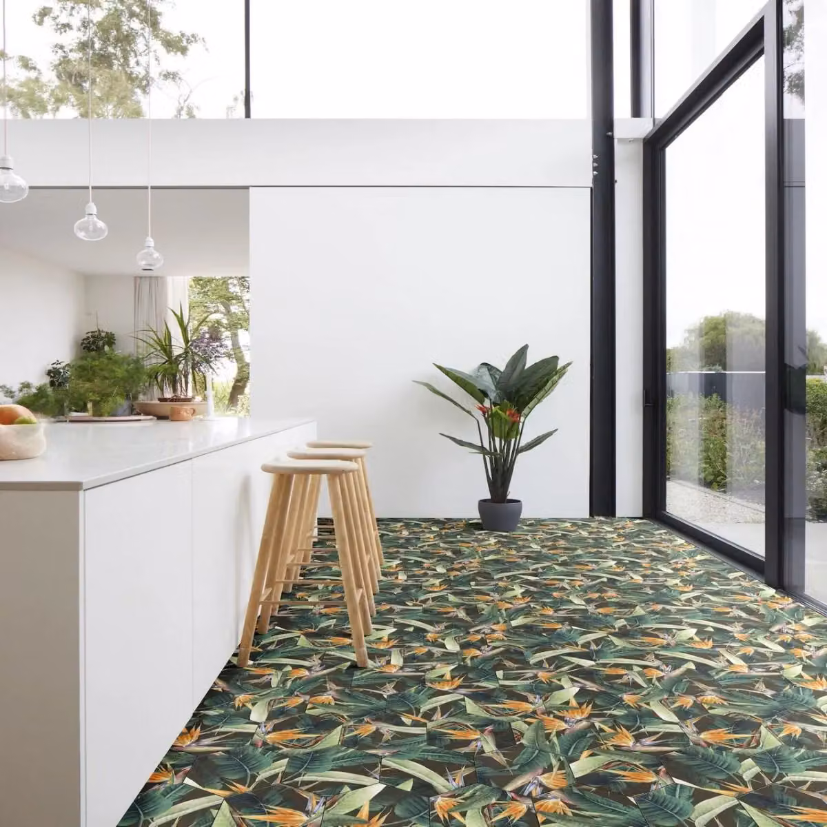Vinyl Flooring UK 3D Koi Pond Effect Anti Slip Sheet Vinyl Flooring in Bright Green, 2.5mm Thick – 2