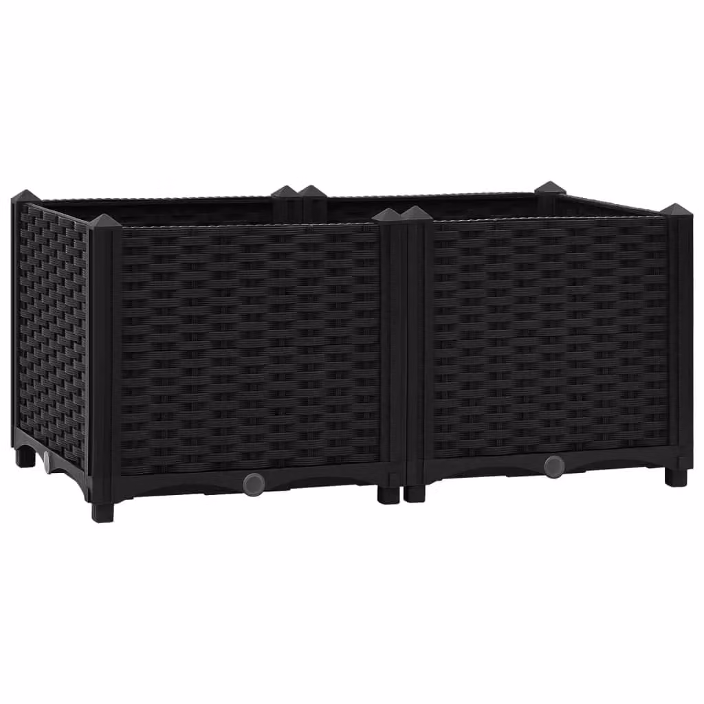 Berkfield Home Black Polypropylene Raised Bed, W/D/H: 80 x 40 x 38 cm – 2