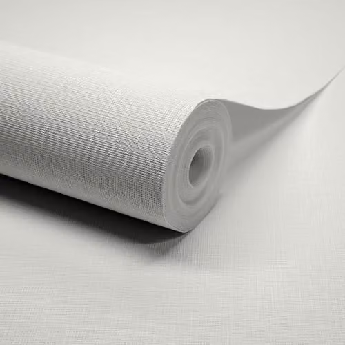 Grandeco Linen Nursery Textured Plain Wallpaper, Beige and White – 1