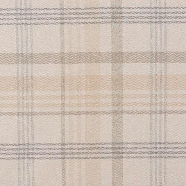 Terrys Melrose Checked Curtain Fabric in Beige and Natural Cotton-Polyester Blend