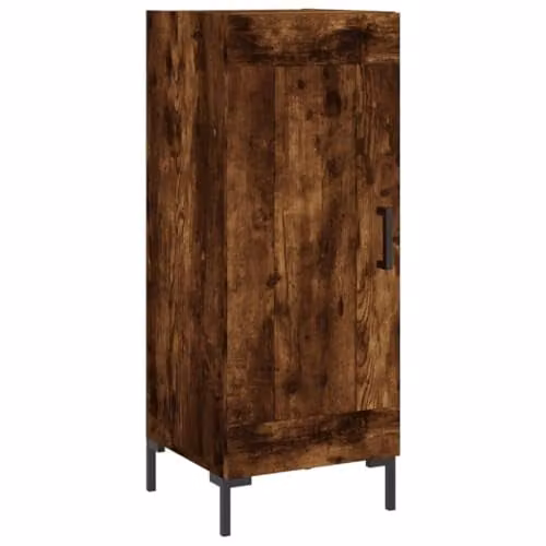 vidaXL Sideboard in Smoked Oak, Brown Engineered Wood and Metal, W/D/H: 34.5 x 34 x 90 cm – 1