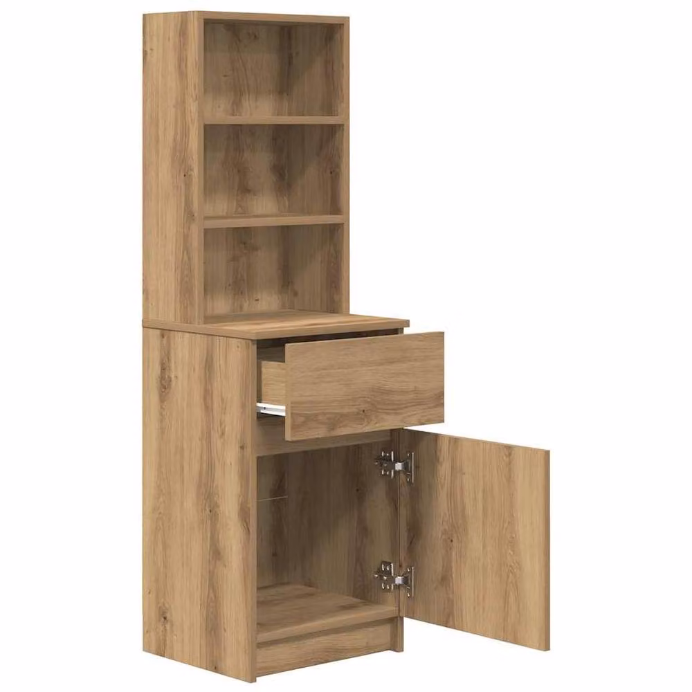 Berkfield Home Artisan Oak Bedside Cabinet, Brown, W/D/H: 39 x 35 x 125 cm – 2