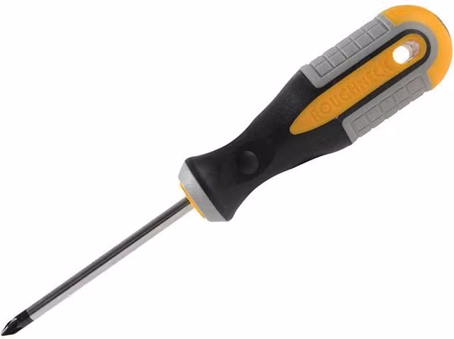 Roughneck Pozidriv Screwdriver Pz1, 75mm, Yellow