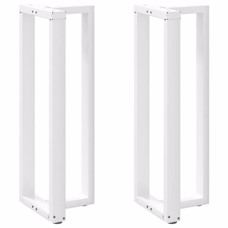 Berkfield T-Shaped Home Bar Table Legs, 2 Piece Set, White Steel, W: 50 cm, D: 35 cm, H: 110-111 cm