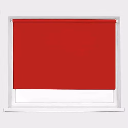 Caecus Red Blackout Roller Blind with Thermal and UV Protection, Width: 210 cm, Drop: 160 cm