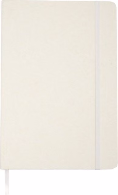 Generic White A5 Lined Hardcover Recycled Notebook with Bookmark and Elastic Closure