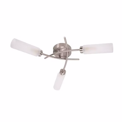 ValueLights Maya 3 Way Curved Cross Over Flush Ceiling Light in Chrome