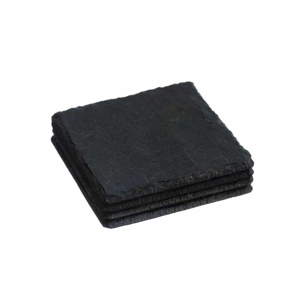 Selbrae House Square Slate Coasters, Black, W/D: 11 x 11 cm – 2