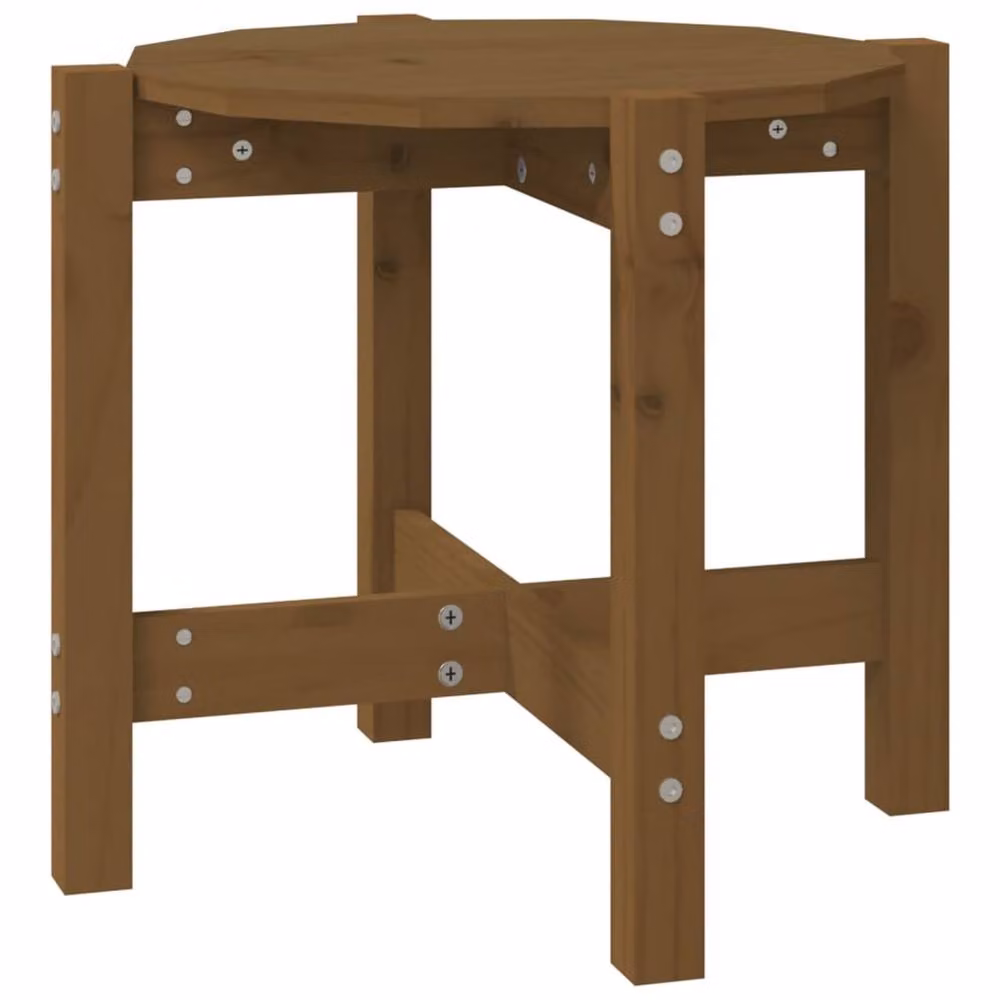 Berkfield Home Beautiful Round Solid Wood Pine Coffee Table in Honey Brown, Diameter: 52.5 cm, Height: 45 cm – 2