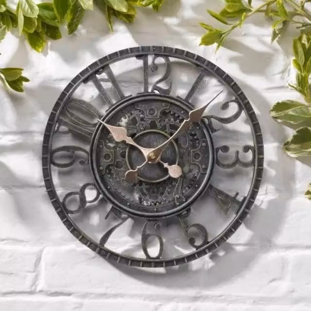Marco Paul Vintage Mechanical Round Wall Clock in Green, Diameter: 30.48 cm
