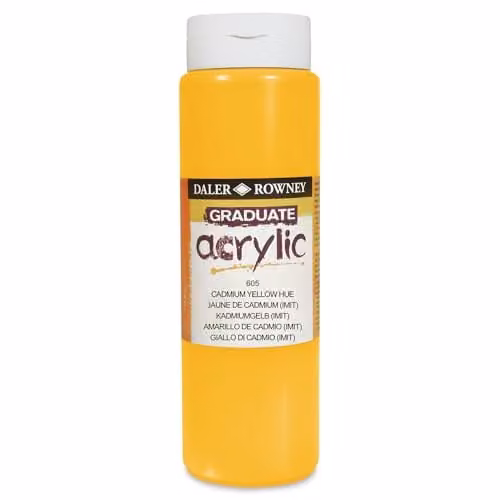 Daler-Rowney Graduate Acrylic Paint, Cadmium Yellow Hue, 500 ml