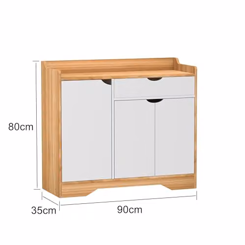 HYGRAD Modern Wooden Hallway Shoe Storage Cabinet in Oak Natural, W/D/H: 90 x 35 x 80 cm – 2