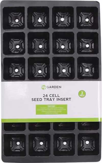 My Garden Black Plastic Planter Cell Inserts, 24 Cells per Tray