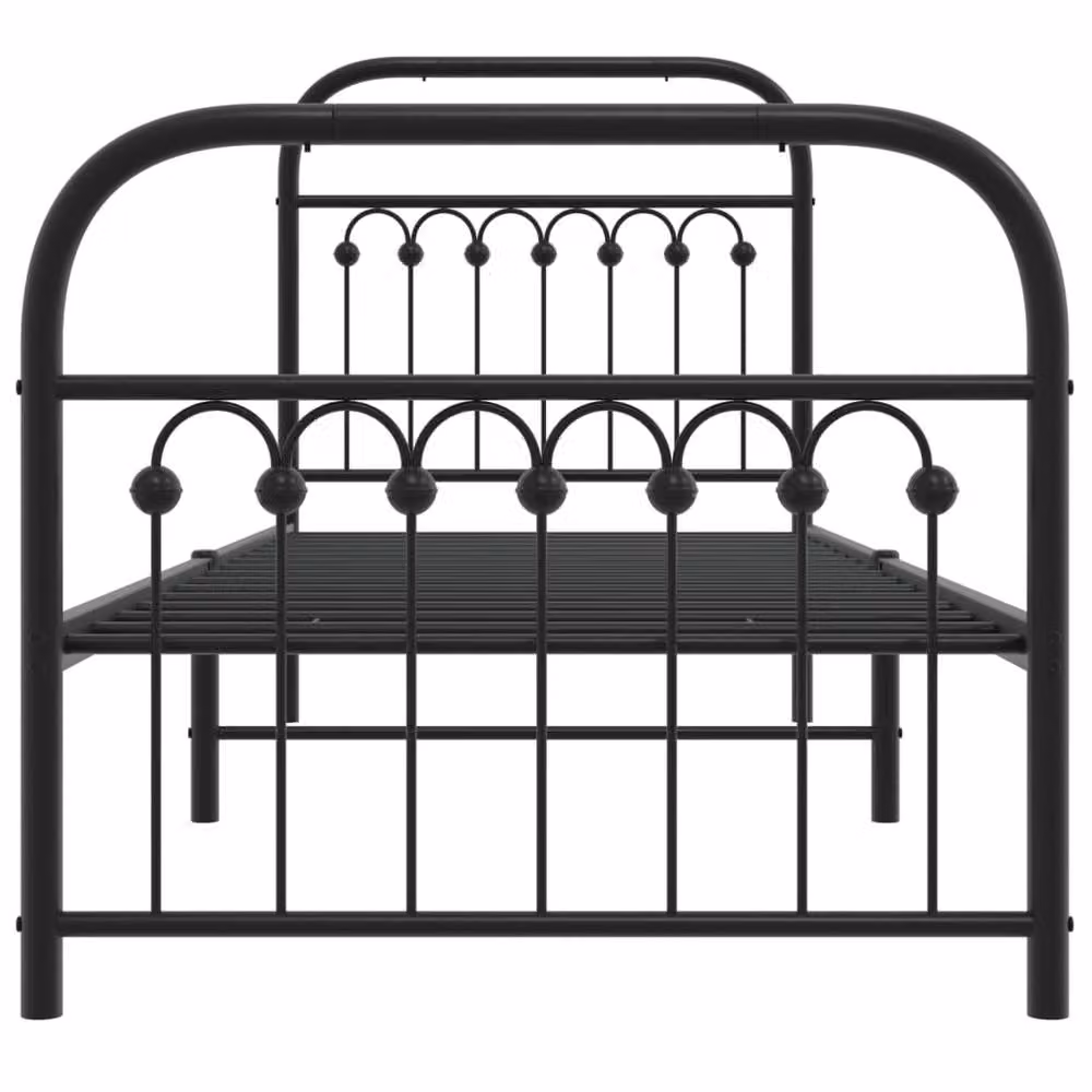 Berkfield Home Metal Bed Frame with Footboard, Black, W/L: 75 x 190 cm – 3