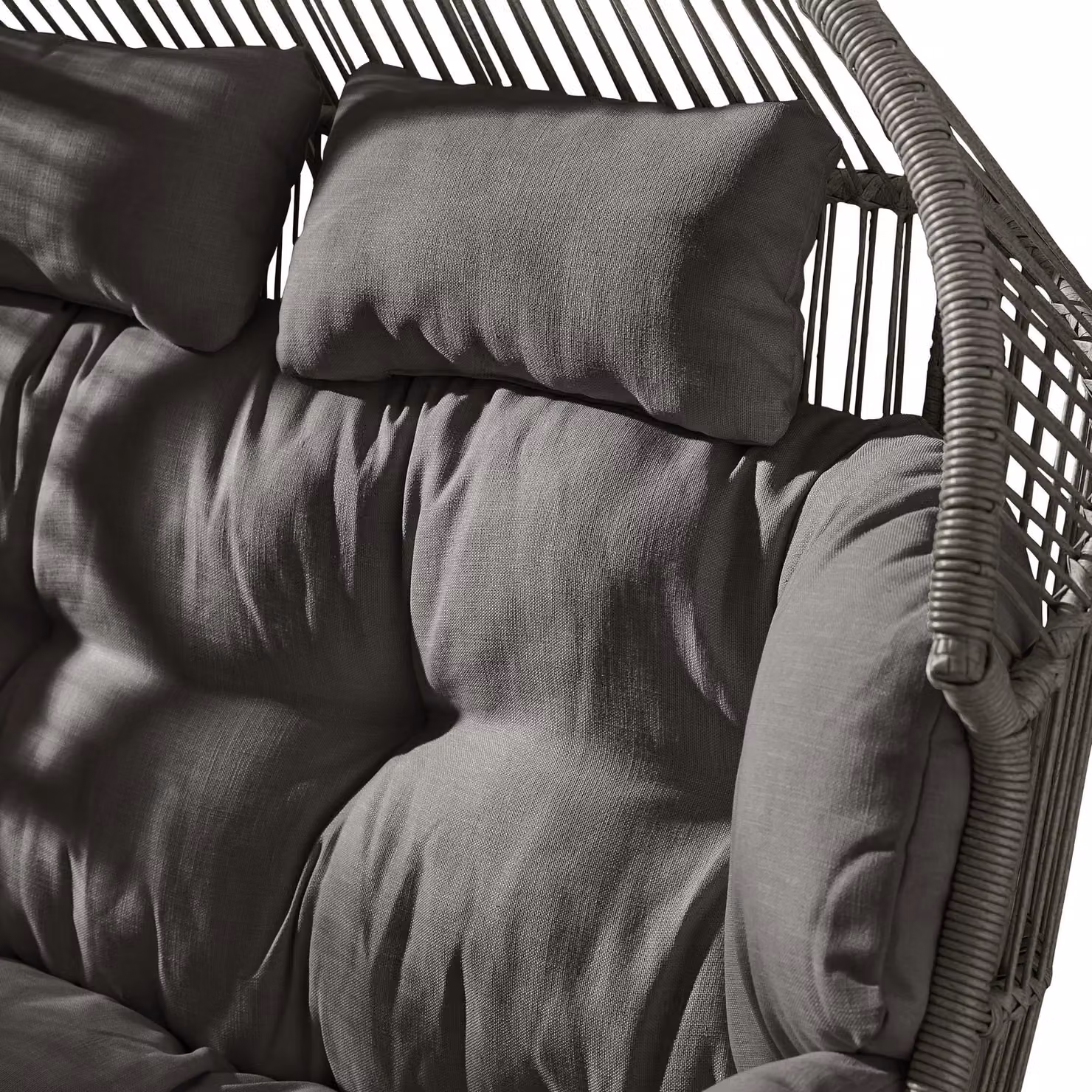 FurnitureboxUK Egg Grey Rattan Double Chair for Indoor and Outdoor Use – 3