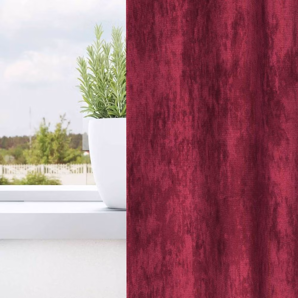 Berkfield Home Velvet Eyelet Curtains, 2 Pack, Red, H 175 cm x W 140 cm – 3