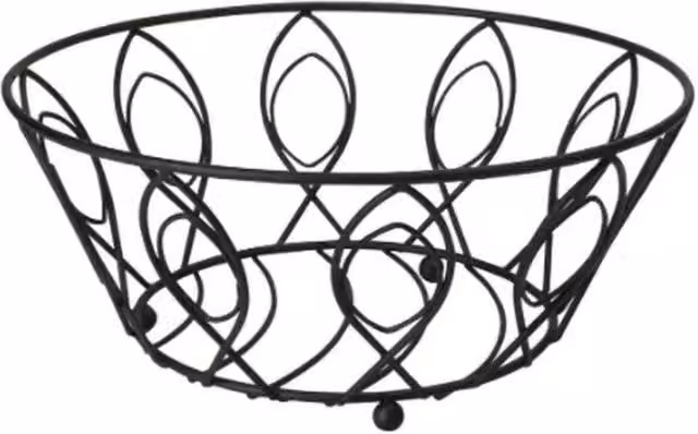 VOGREX Black Metal Fruit Bowl, Diameter: 28 cm
