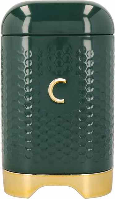 Lovello Coffee Storage Canister with Lid, Green and Gold, W/D/H: 11.5 x 11.5 x 19.5 cm – 4