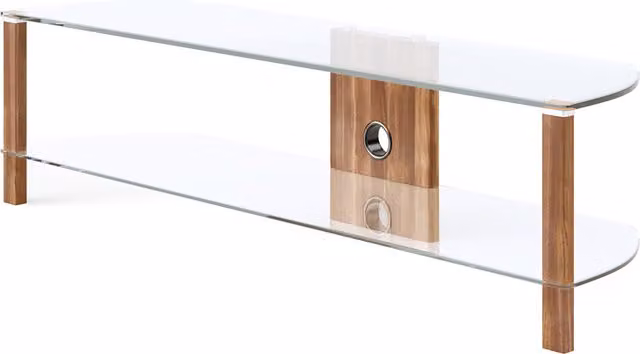 Alphason Century 1500mm Freestanding TV Stand in Walnut with Clear Glass
