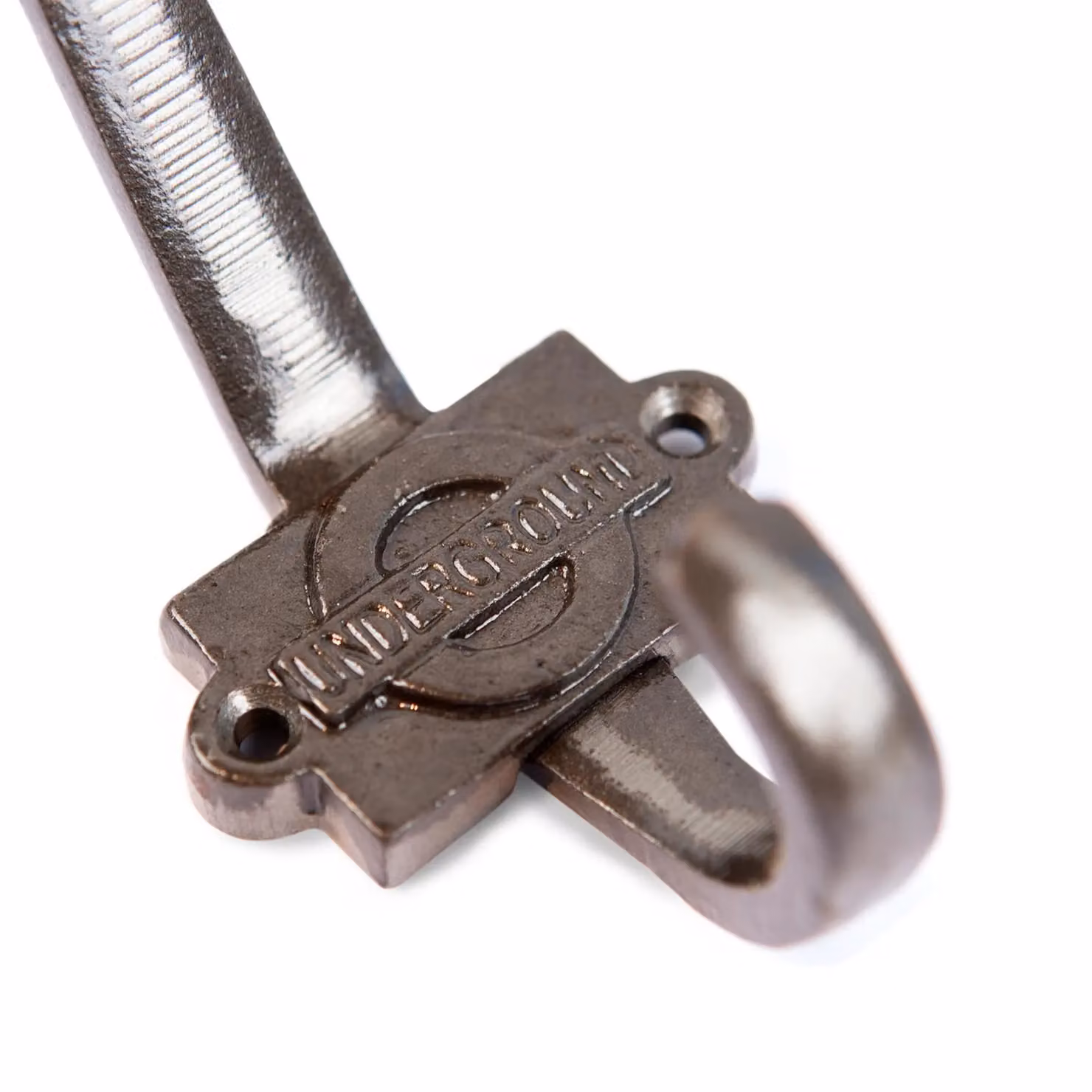 Hammer and Tongs London Underground Hat and Coat Hook, Pack of 5, Grey and Brown, W: 5.5 cm, H: 10 cm – 2