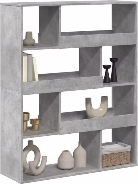 Berkfield Home Concrete Grey Room Divider in Engineered Wood W/D/H: 100 x 33 x 125.5 cm – 1